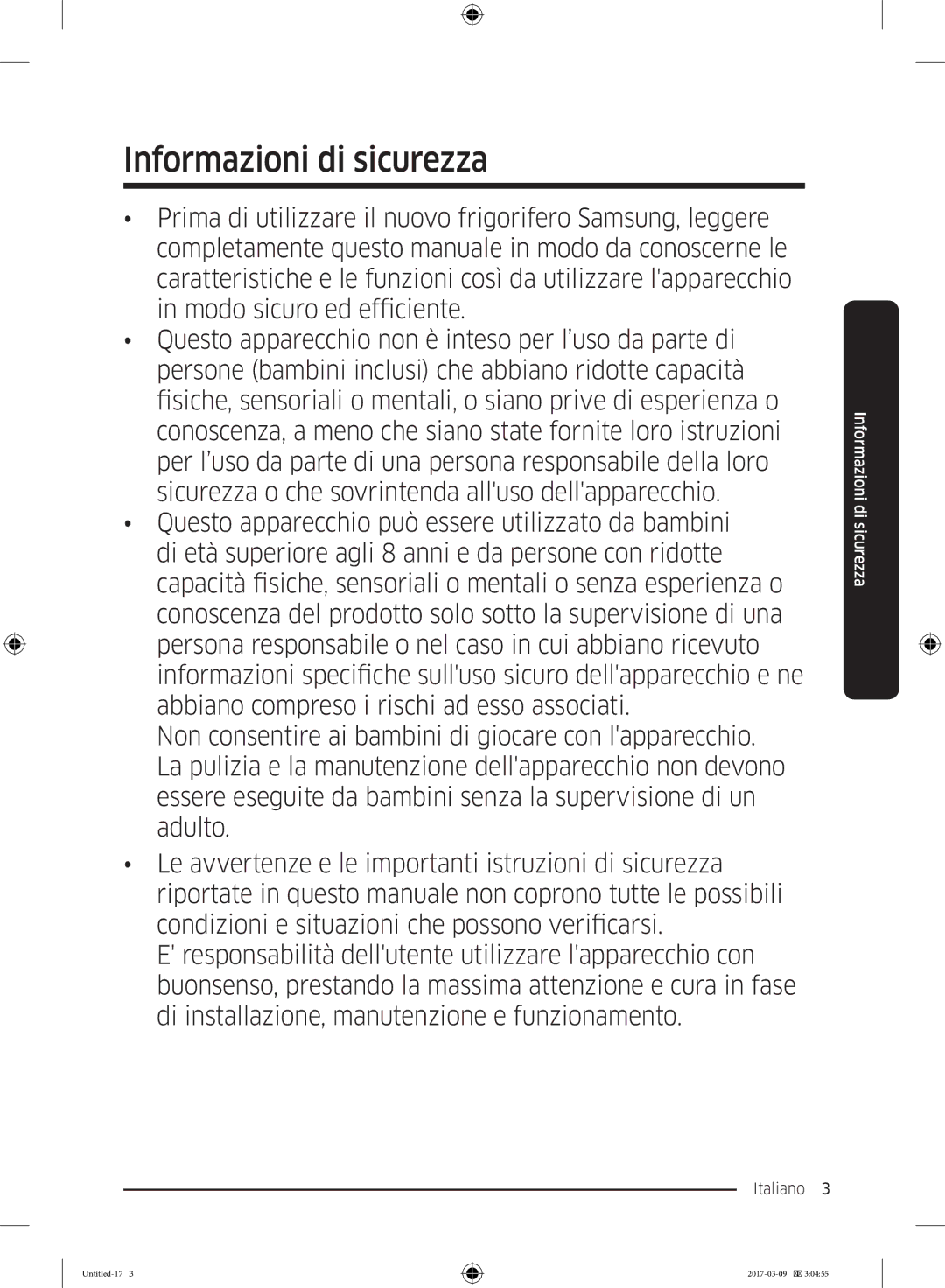 Samsung RZ32M71207F/ML, RZ32M7135S9/ES manual Informazioni di sicurezza, Italiano  